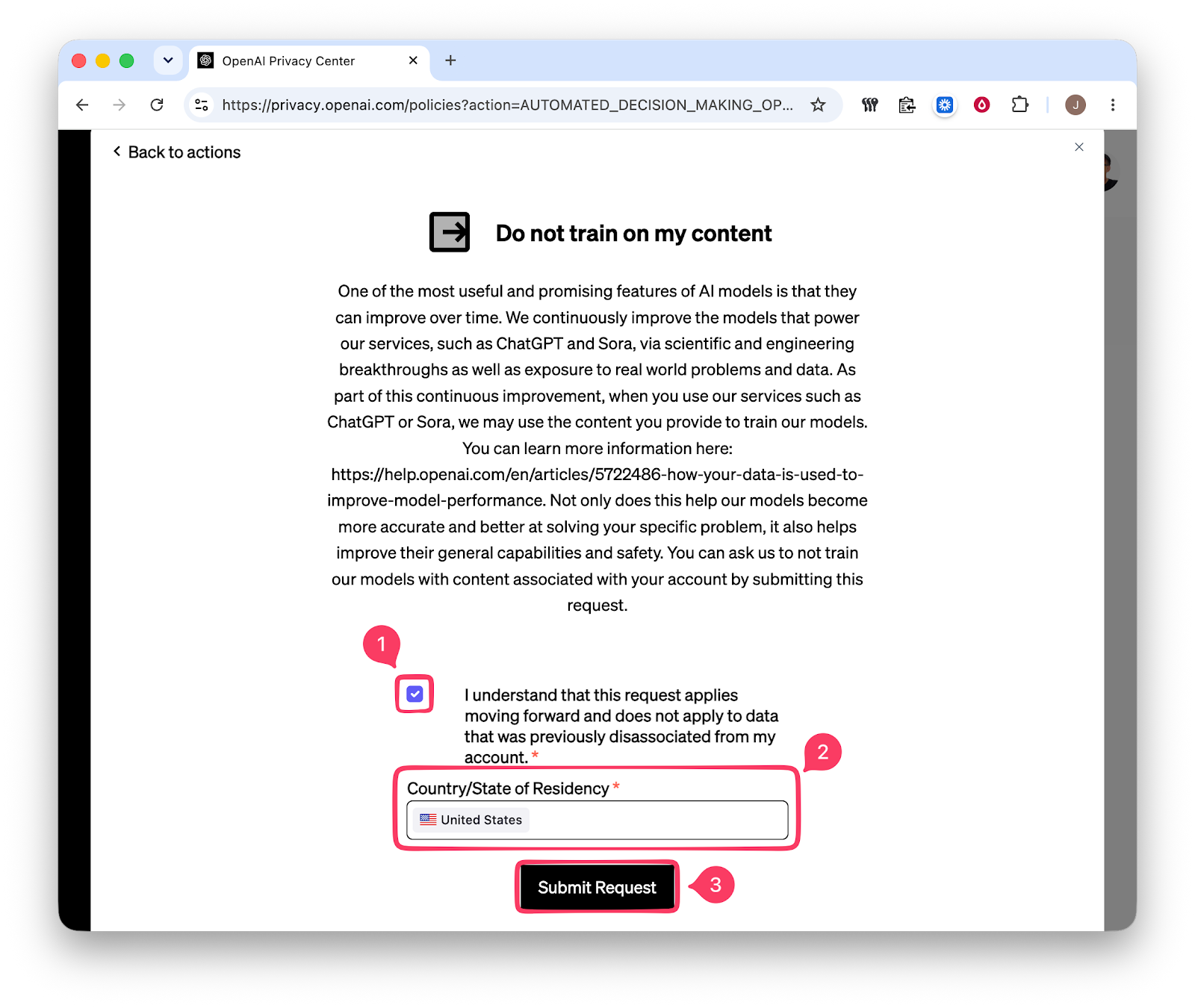 OpenAI, thou shalt not train on my content