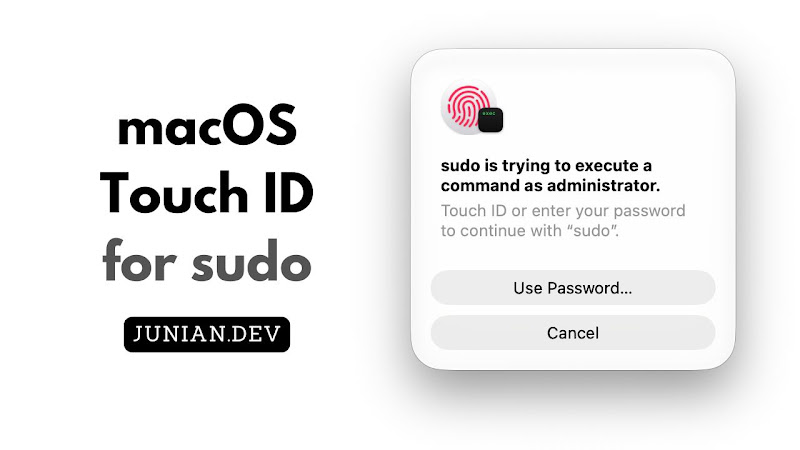 How to use Touch ID of macOS to authenticate elevated terminal command when using sudo