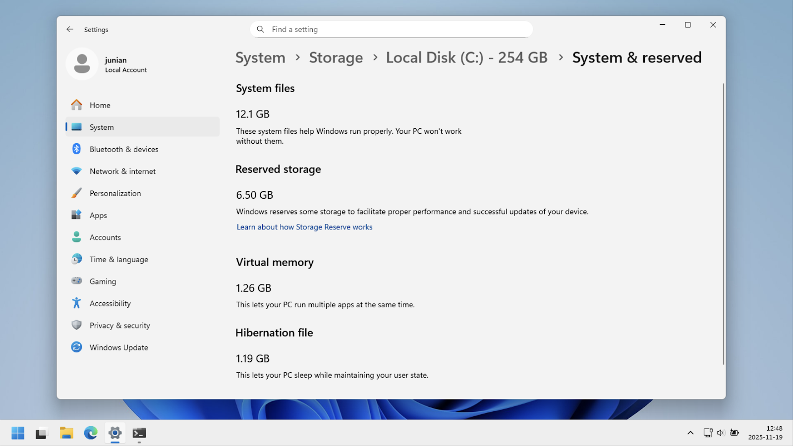 Windows storage with Hibernate turned on