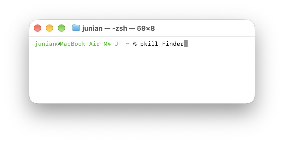 Finder relaunch with Terminal command