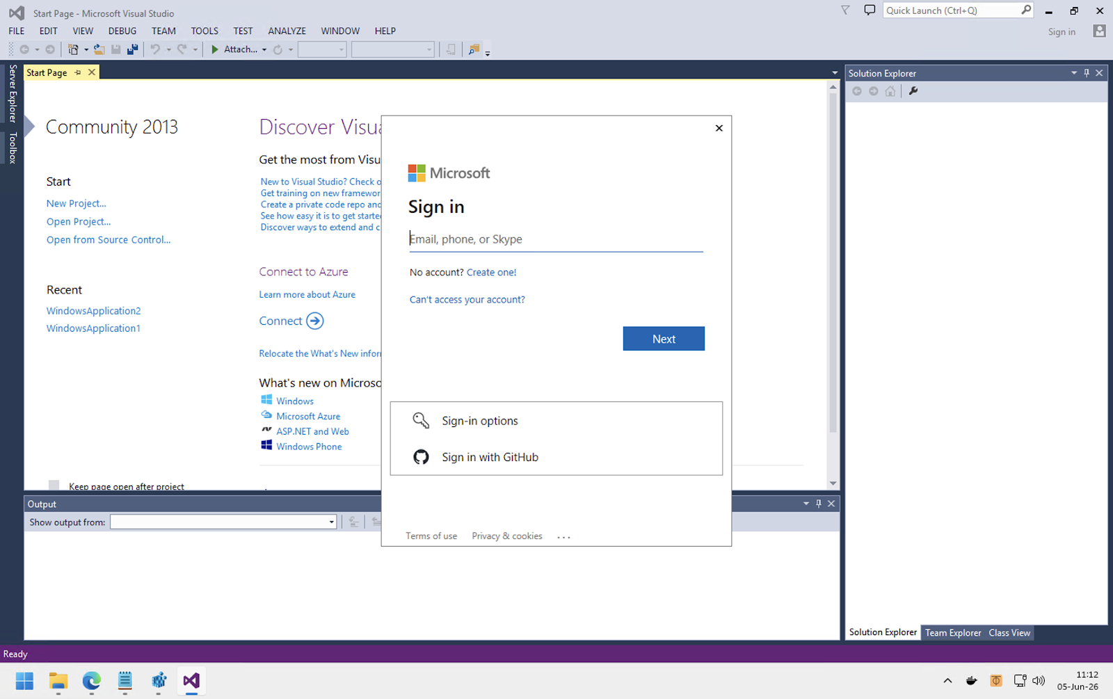 Microsoft Sign-in dialog