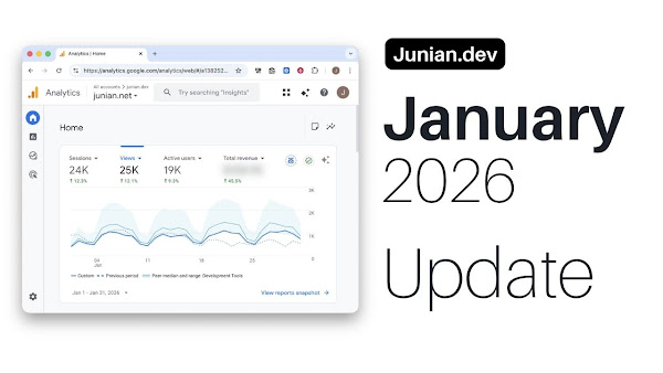 My website and YouTube channel monthly report for January 2026