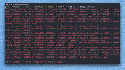 Solve the .NET SDK Resolver Failure while attempting to resolve the SDK WorkloadAutoImportPropsLocator by using dotnet workload config manifests command.