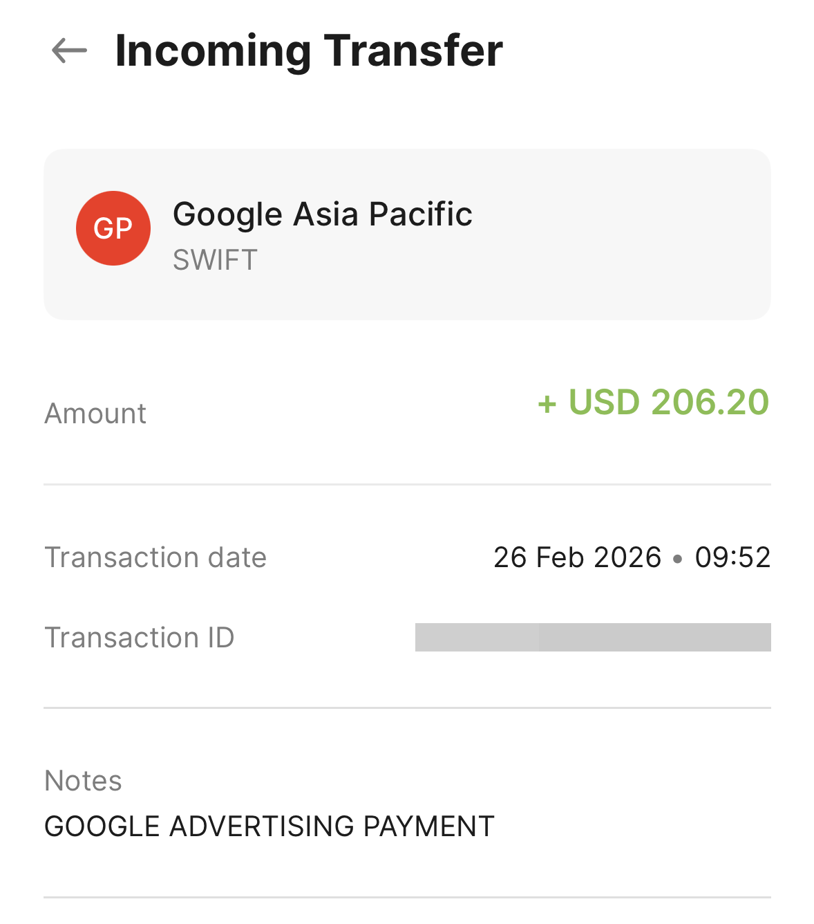 Jenius USD Google AdSense payment