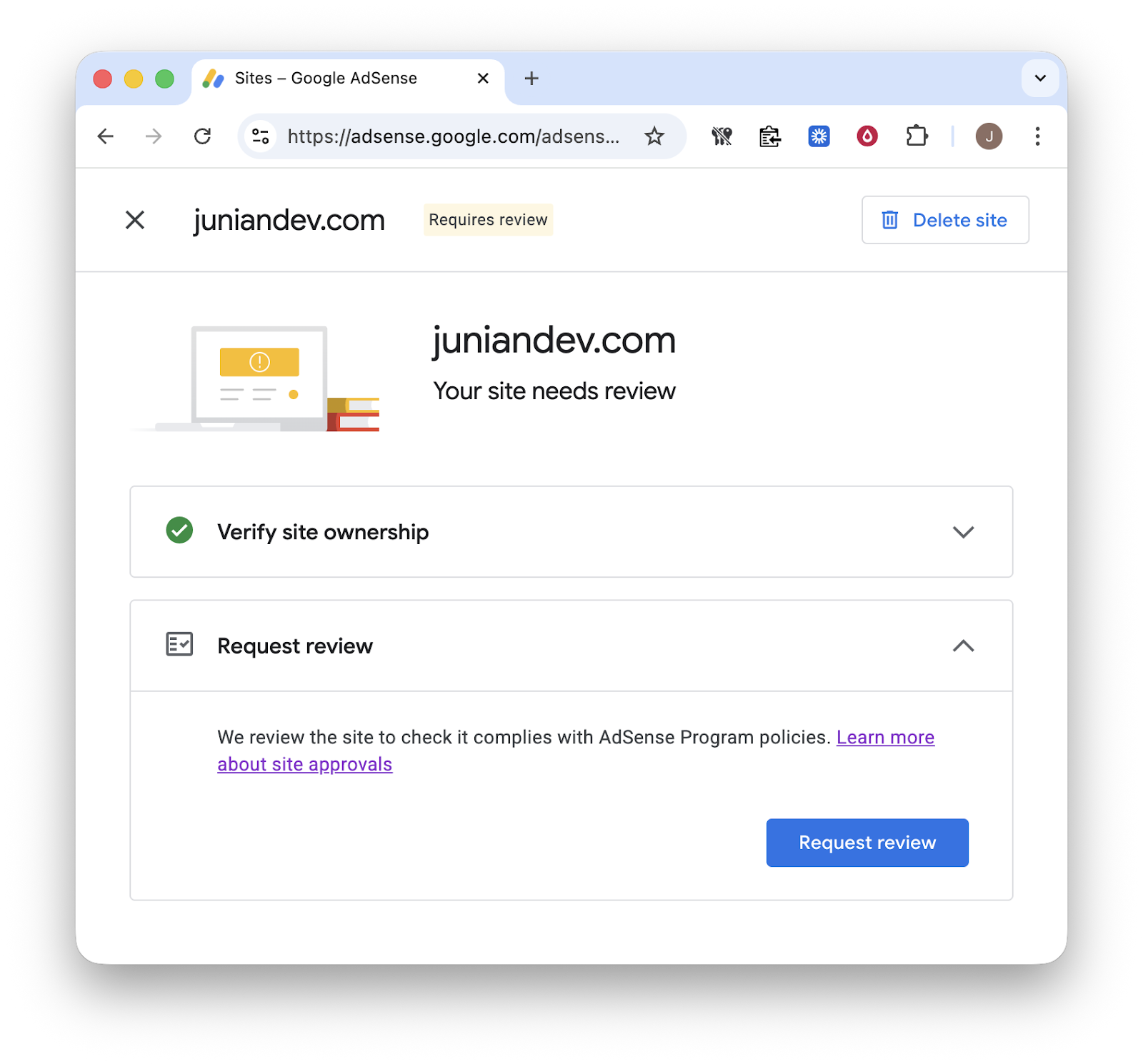 Google AdSense Status