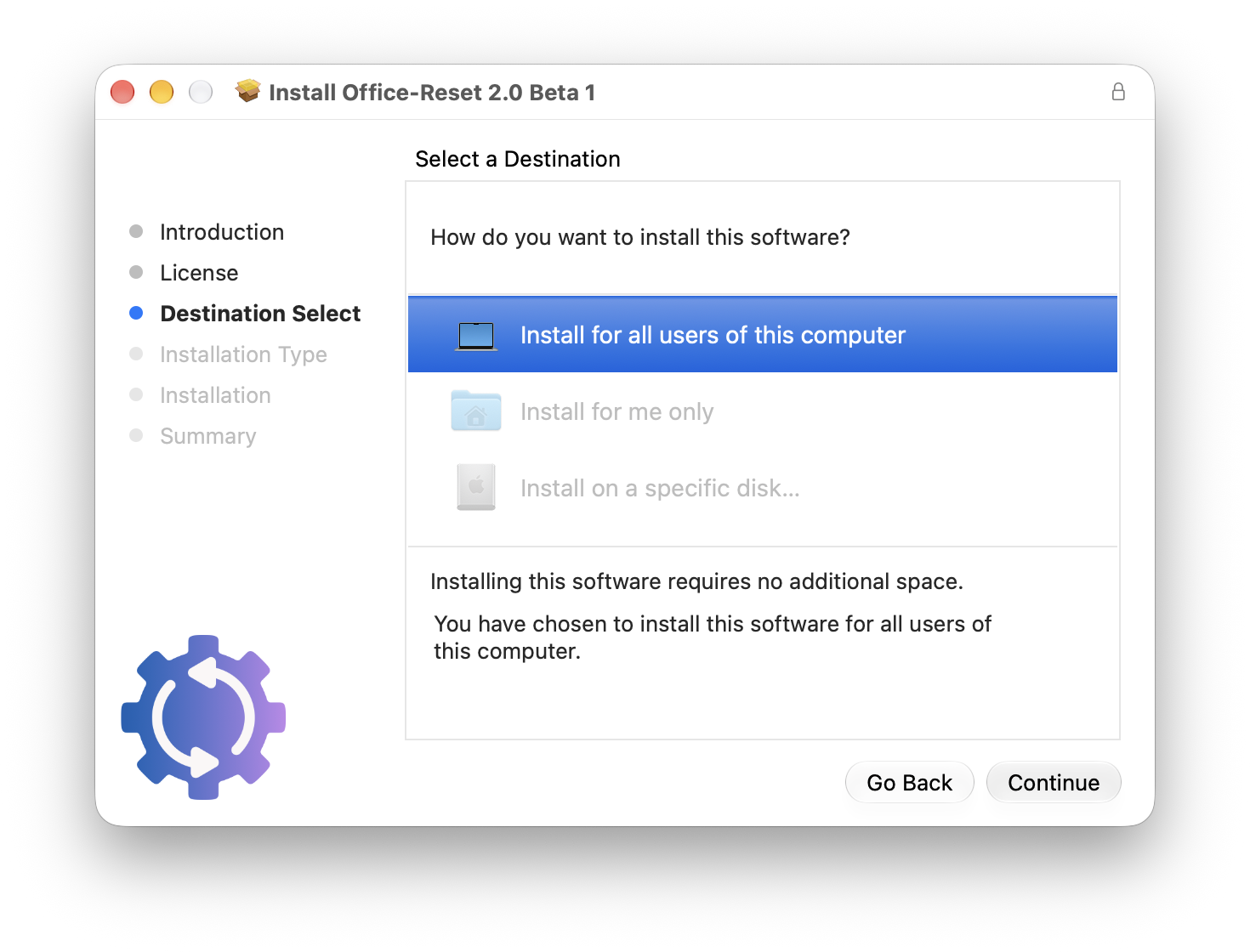 Office-Reset Install Destination
